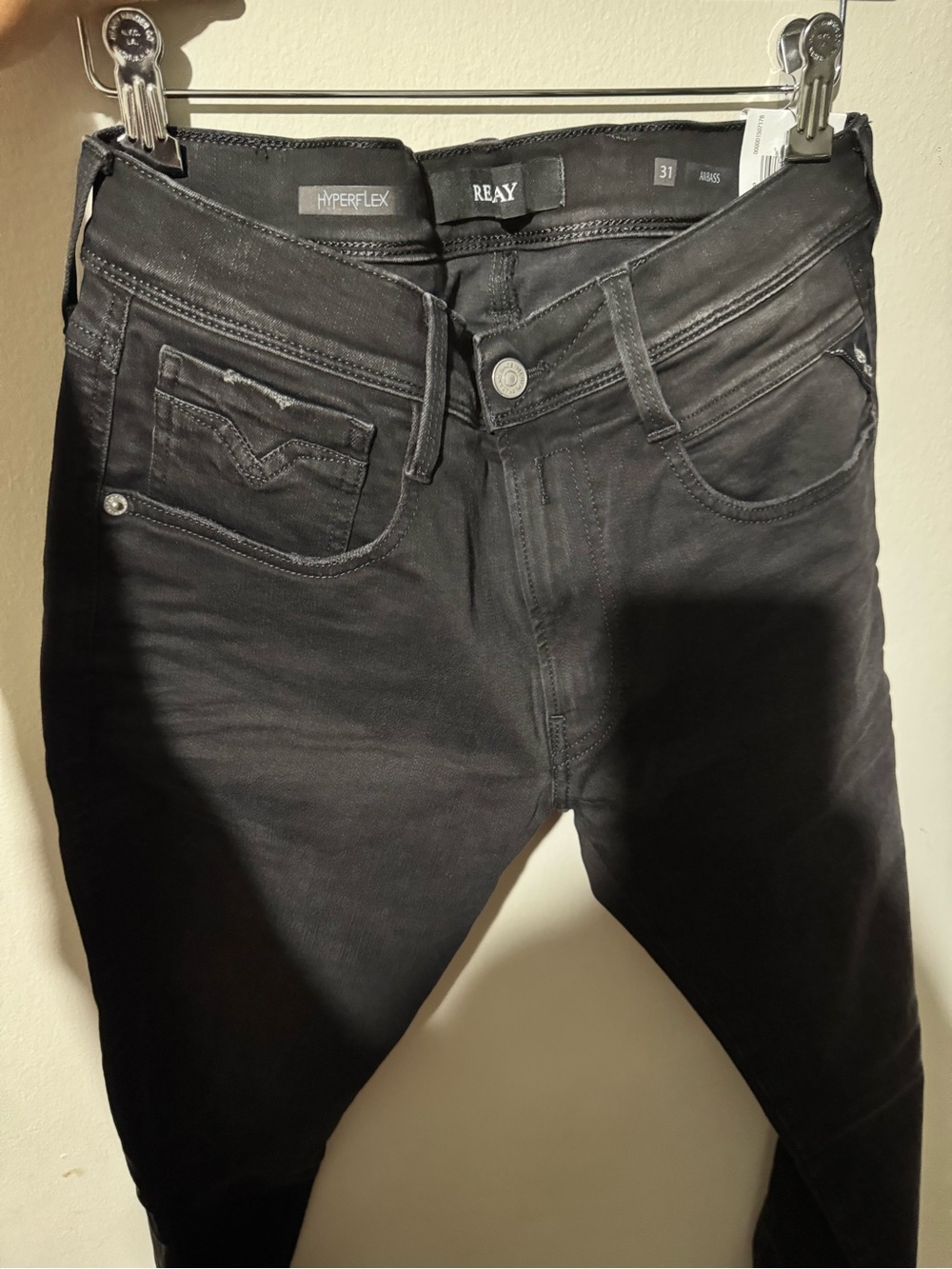 Replay Slim Straight Jeans in Black